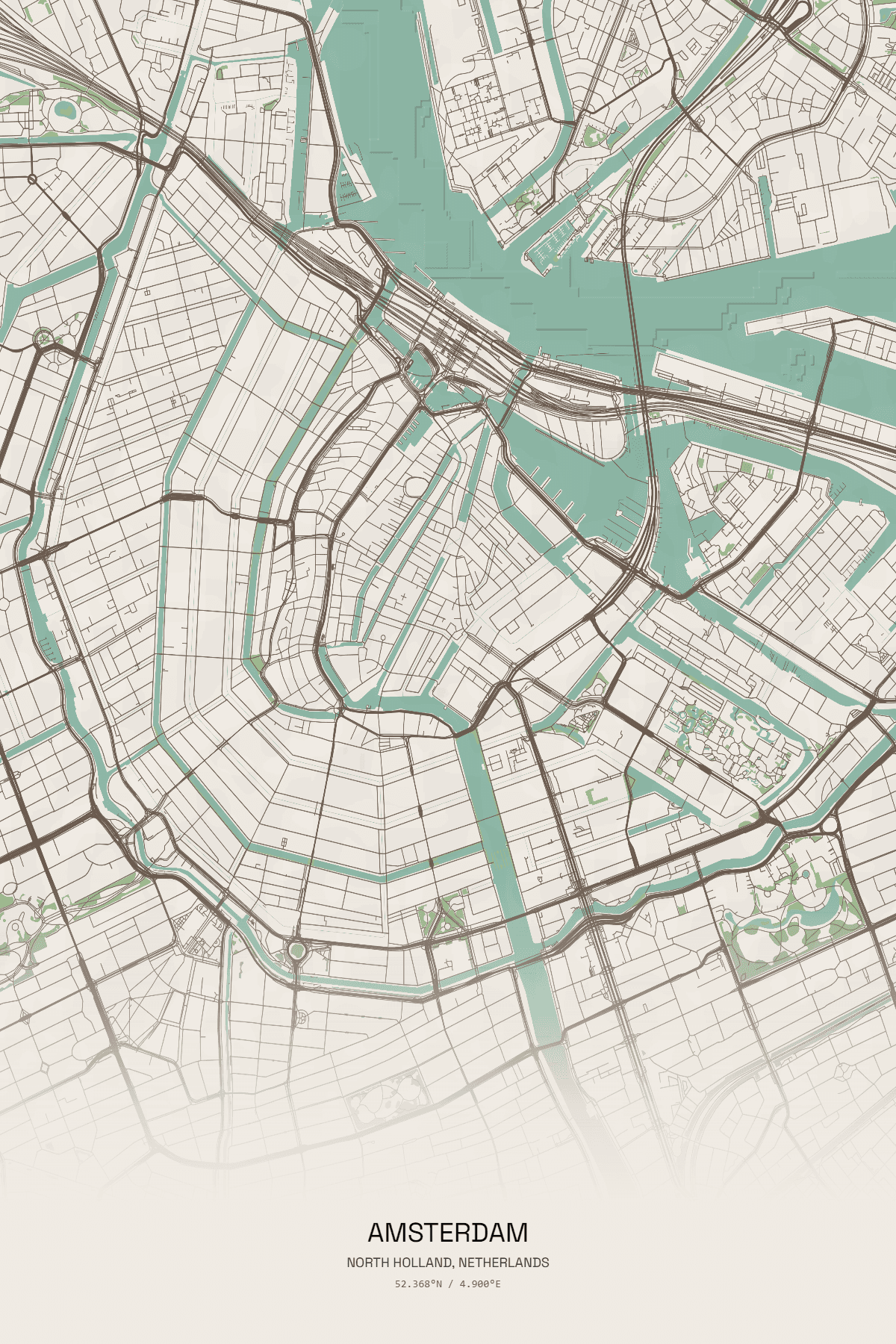 Amsterdam custom map print