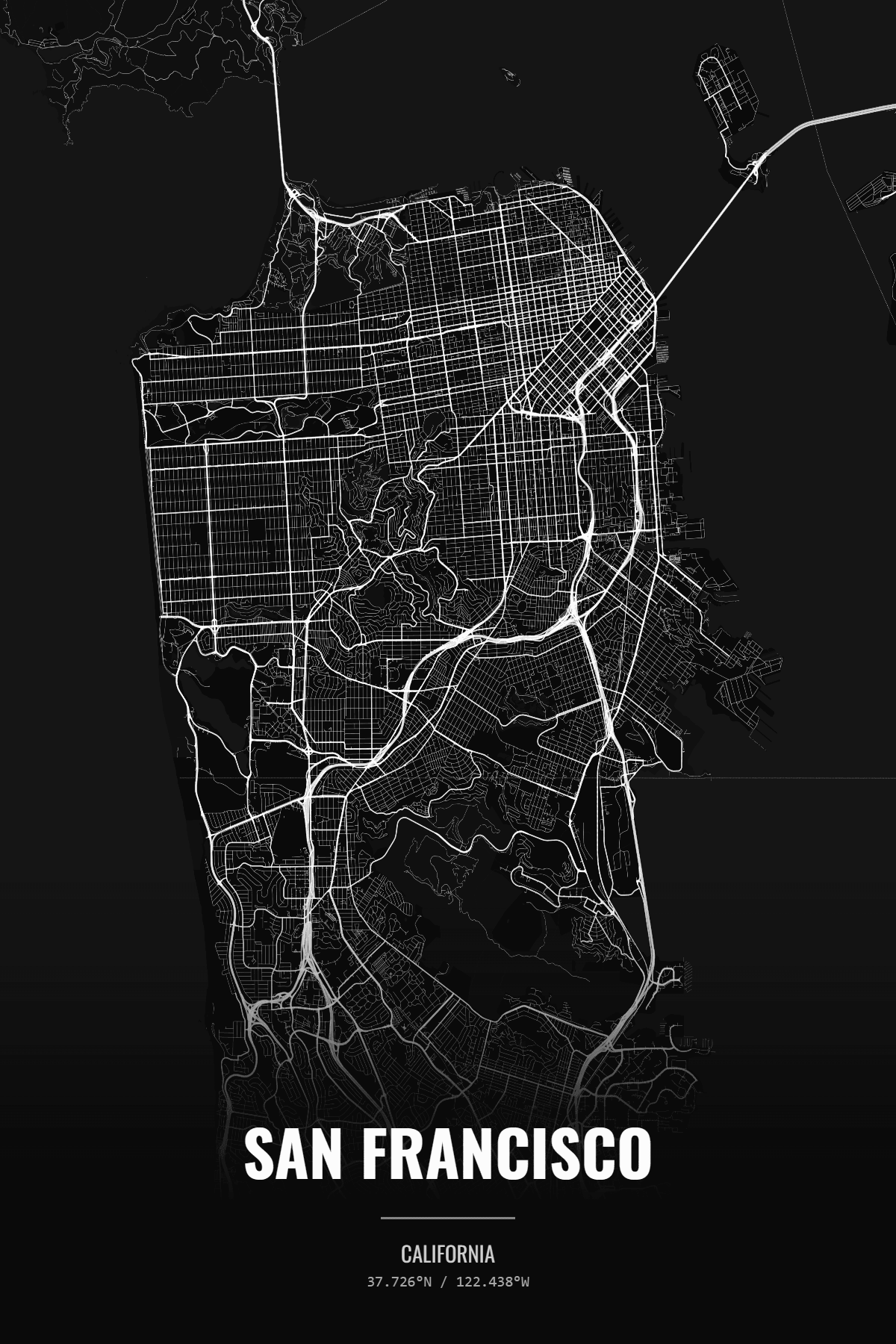 San Francisco custom map print